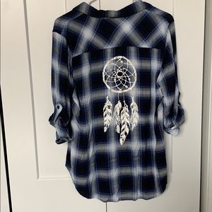 Polly & Esther button down plaid shirt (XL)